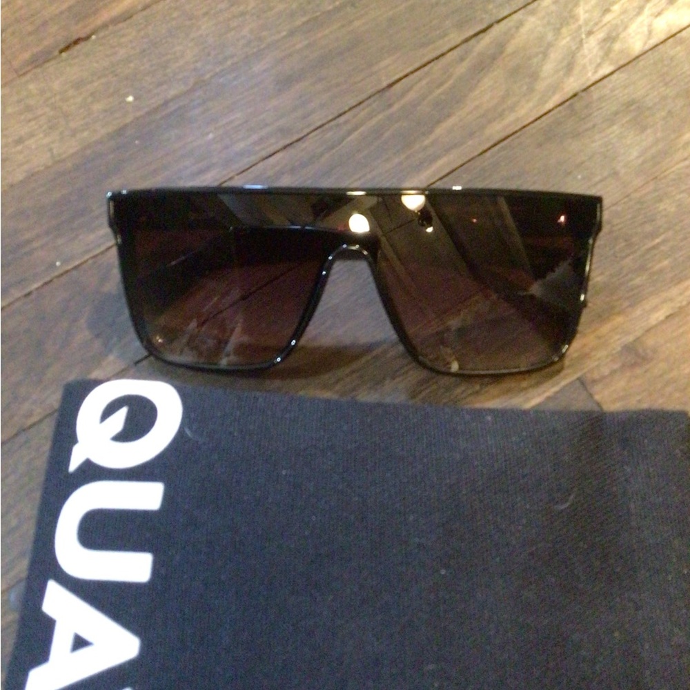 NEW! Quay Nightfall amber fade Black Oversized Shield Sunglasses
